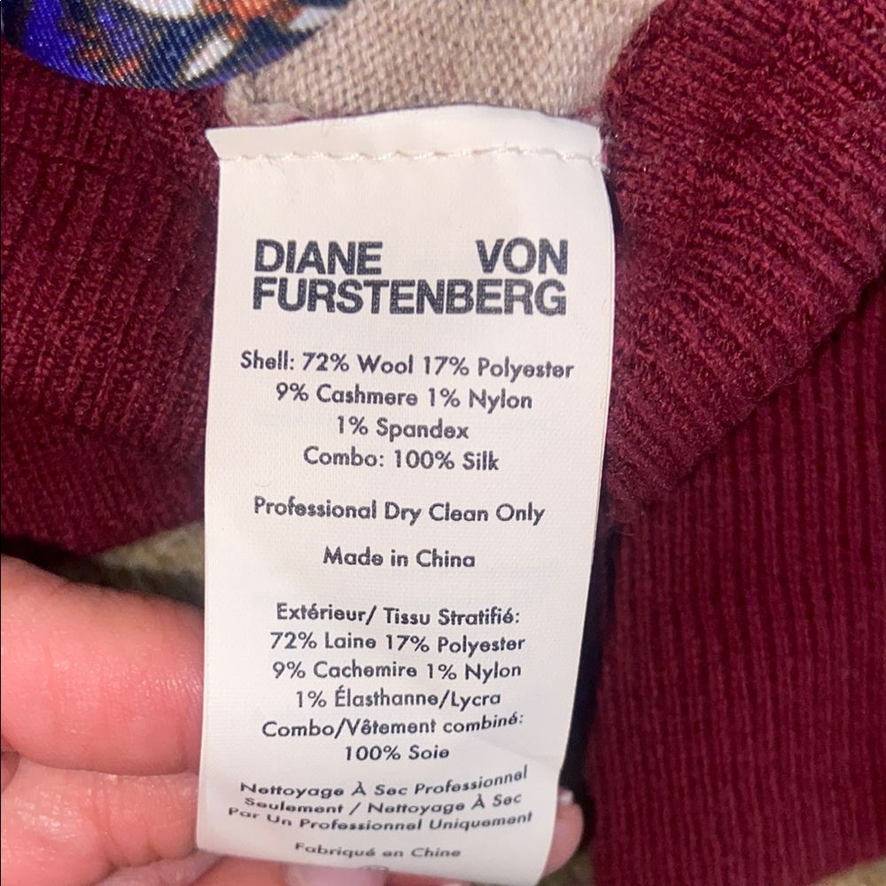 DVF Diane von Furstenberg Sweater Floral SZ SM - Picture 6 of 6